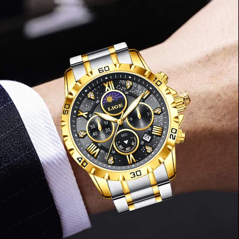 Luxury Watch Brand - LIGE Top Brand Luxury Quartz Man