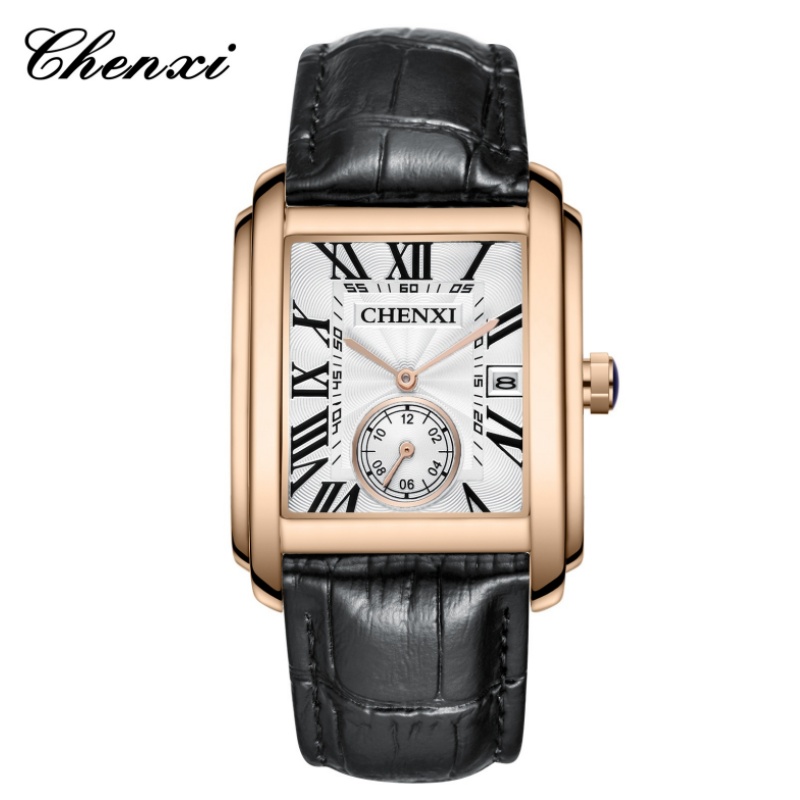 Luxury Watch Mockup - CHENXI 8216 Fashion Classic Square Brown