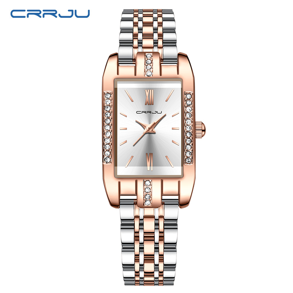Ladies Luxury Watch - CRRJU Luxury Square Watch for Woman
