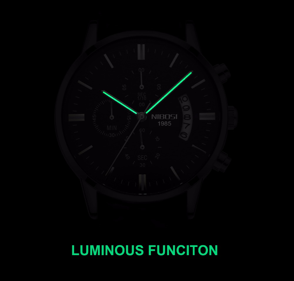 NIBOSI Stainless Steel Black Q - Luxury Watch Mockup review and price