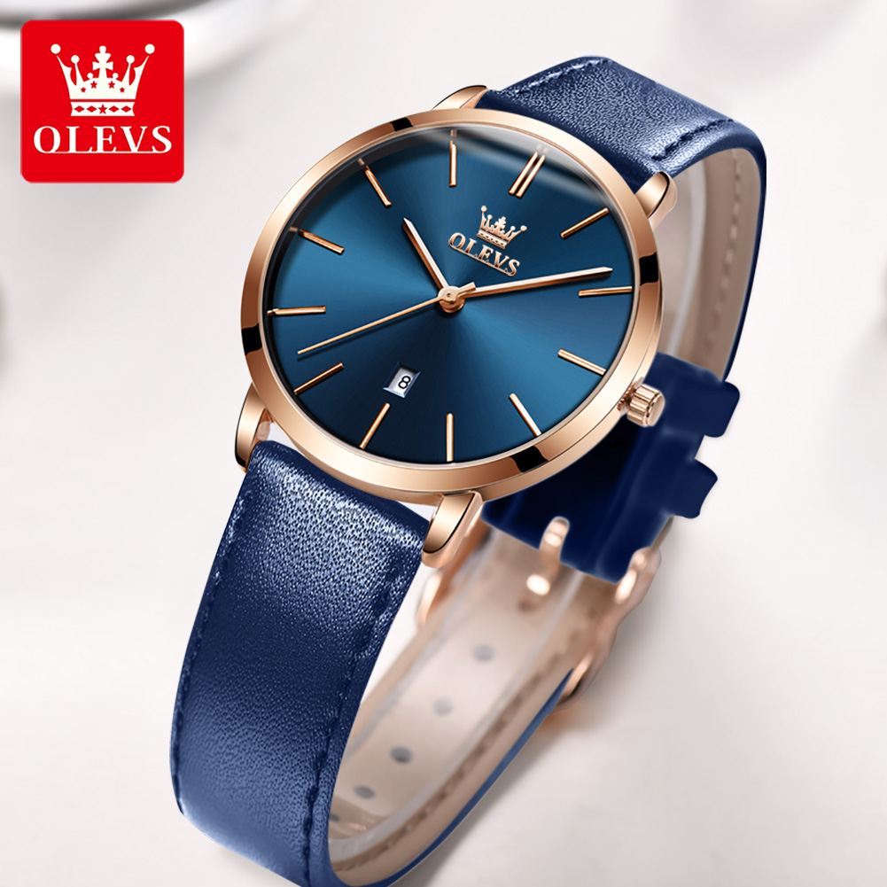 OLEVS Fashion Ultra Thin Women - Luxury Watch With Leather Strap review and price