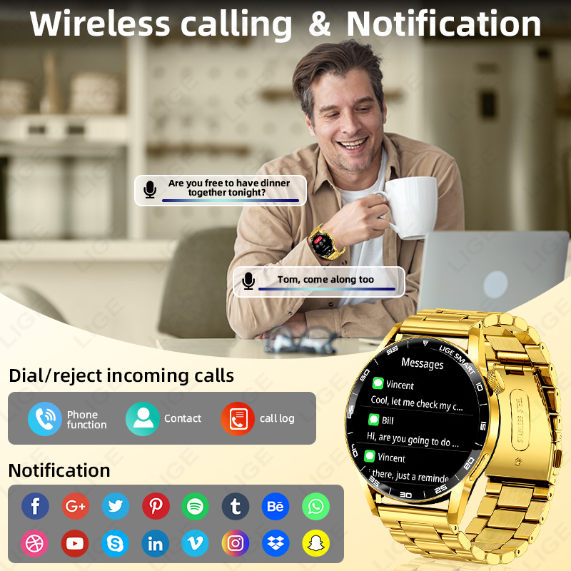 LIGE Luxury Smart Watch For Ma - Luxury Watch On Wrist review and price