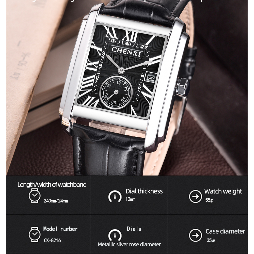 CHENXI 8216 Fashion Classic Sq - Luxury Watch Mockup review and price