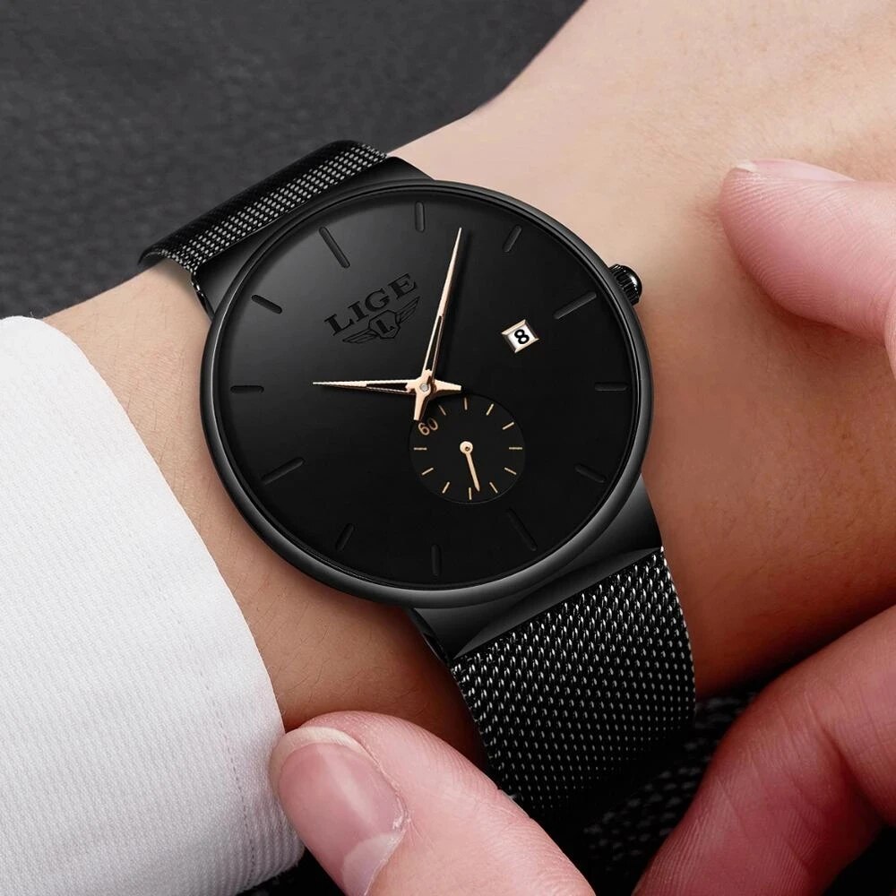 LIGE Fashion Mens Watches Top  - Luxury Watch Mockup review and price
