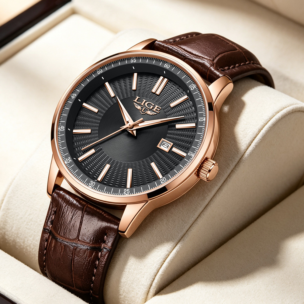 LIGE Top Brand Luxury Men's Wa - Luxury Watch Mockup review and price