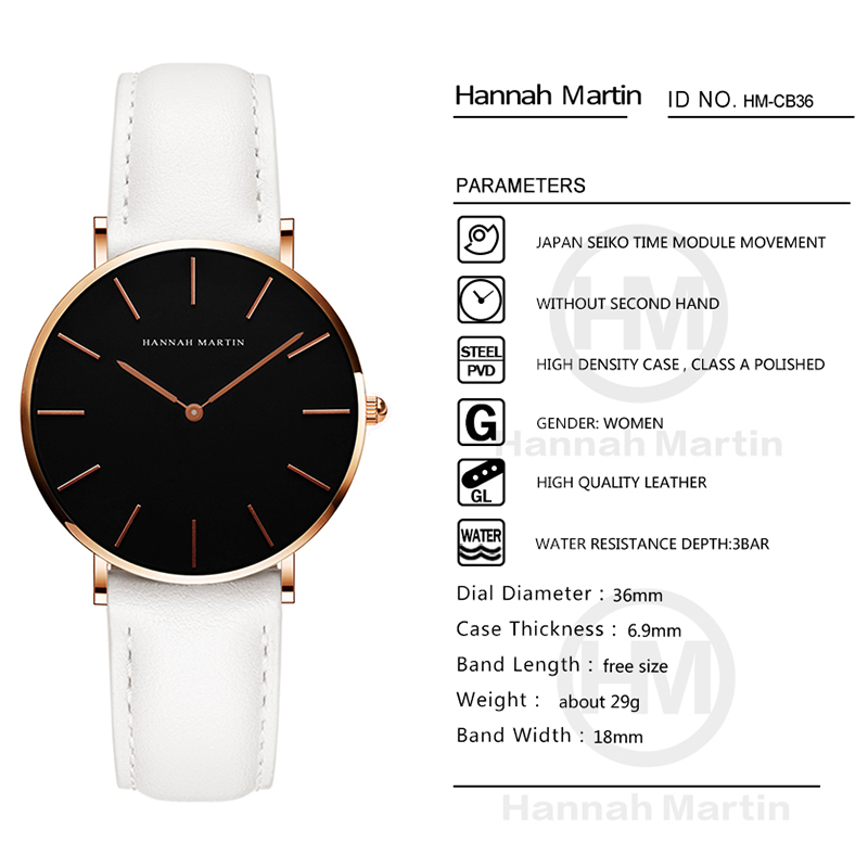 Hannah Martin Hot New Ms Fashi - Luxury Watch With Leather Strap review and price